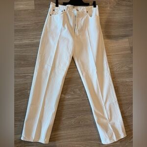 Agolde Cream Denim Pants (90s Pinch Waist)